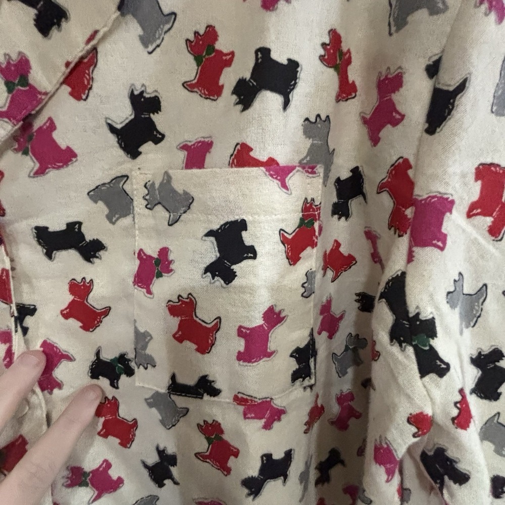Dreams Co Women's Flannel Pajama Set Size 26/28 Scottie Dog Print Long‎ Sleeve - Picture 3 of 6